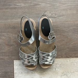 Lotta From Stockholm Silver Braided Clog Sandals